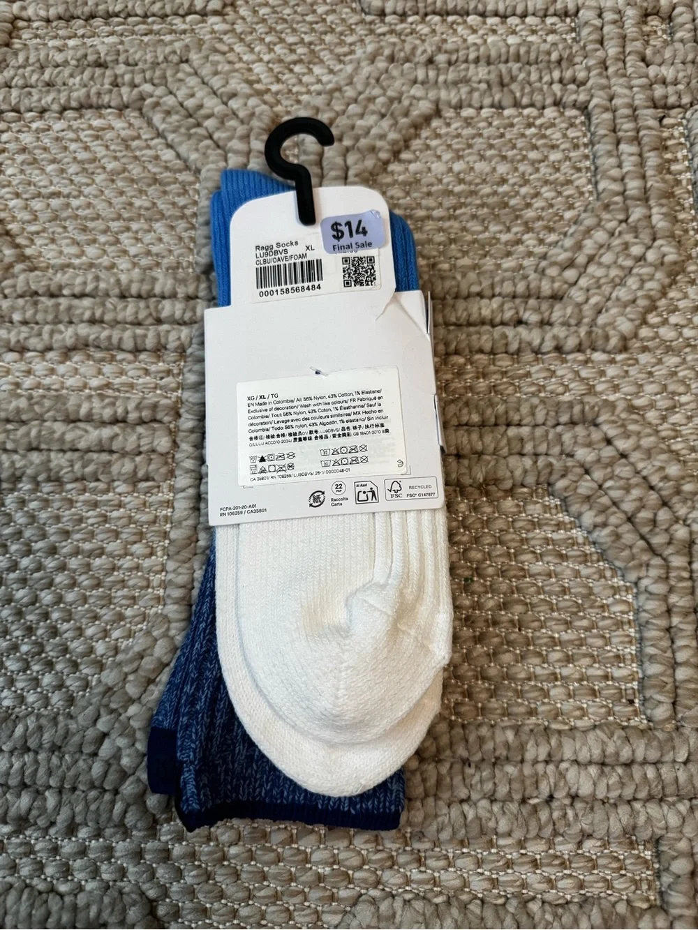 lululemon Ombre Blue Crew Ragg Socks